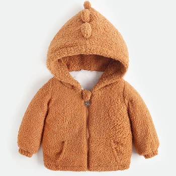 Новое осенне-зимнее детское хлопчатобумажное пальто, куртка Для маленьких мальчиков и девочек, теплое пальто, Модная детская Флисовая верхняя одежда с капюшоном, Одежда для малышей