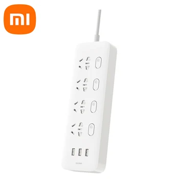 Xiaomi Mijia Power Strip 4 Розетки 4 Индивидуальных Переключателя управления 5V/2.1A 3 Удлинителя с USB-портом Домашние Электрические Розетки