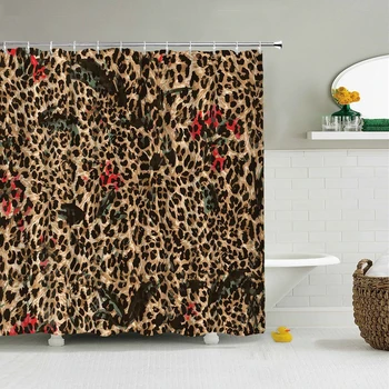 Занавеска для ванной с 3D цветочным узором, водонепроницаемые занавески для душа с крючками, занавеска для ванной, высококачественная декоративная ткань, занавеска
