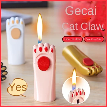 Креативная зажигалка Lucky Cat's Claw с открытым пламенем Lucky Nafu Personality Маленькая портативная зажигалка с воспламенителем