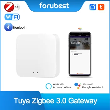 Tuya Zigbee 3.0 Smart Gateway Hub WiFi Bluetooth Zigbee Smart Home Bridge Приложение Smart Life Беспроводной пульт дистанционного управления Alexa Google