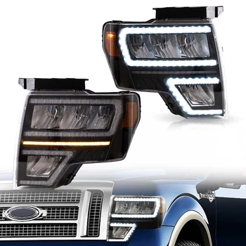 VLAND Оптовые продажи Заводских светодиодных фар Анимация DRL Автозапчасти Фары автомобиля 2009-2014 Головной свет Передняя лампа для Ford F150