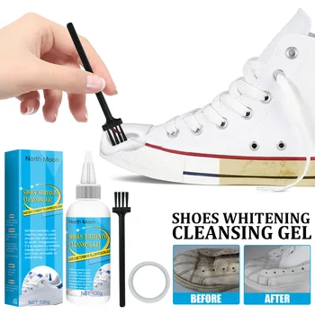 Белый гель для чистки обуви, отбеливающий пятна на обуви, Очищающий лак, Пенка-раскислитель, гель для кроссовок, Удалите желтый край