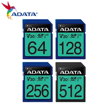 Карта памяти ADATA SDXC U3 C10 UHS-I V30 Premier Pro SD Card 64GB 128GB 256GB 512GB SD 5.0 Высокоскоростная для Видео Камер 4K HD