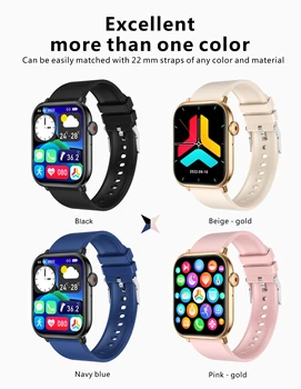 1,96-дюймовые женские смарт-часы для Android Ios Ip67 Водонепроницаемые Часы Qx9 calling dail Smartwatch Мужские 2023 Оригинал