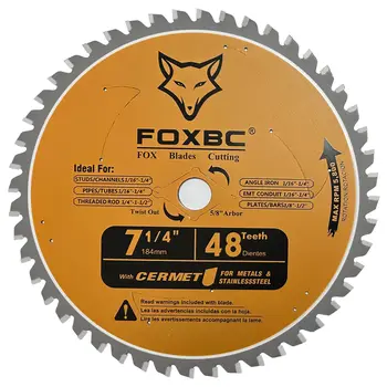 FOXBC 184 мм дисковые пилы 48 зубьев для резки металла из нержавеющей стали 1шт