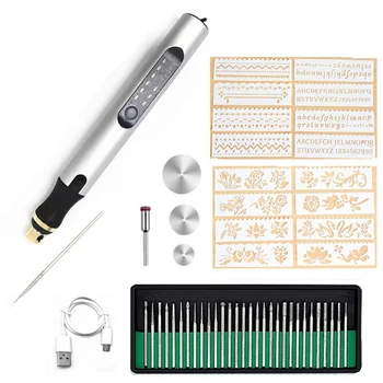 Электрическая ручка для гравировки, набор инструментов для гравировки, микрогравер, ручка для травления, самодельный вращающийся инструмент для резьбы по дереву, металлу, керамике