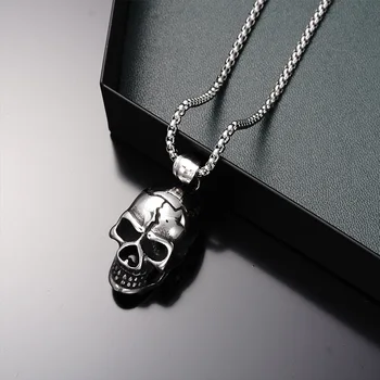 тренд 2023 года, ожерелье из титановой стали с черепом в стиле панк, популярные аксессуары, украшения на Хэллоуин