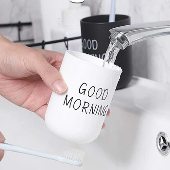 Простая чашка для мытья в скандинавском стиле, Портативная пара для ванной комнаты, Пластиковая чашка для чистки зубов Good Morning Fashion