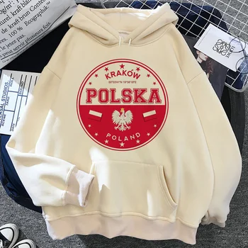 Польша толстовки женские harajuku аниме Пуловер женские Зимние толстовки