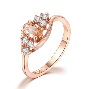Обручальное кольцо из розового золота с Овальным Кубическим Цирконием, кольца для женщин, Женские украшения для влюбленных, свадебные украшения DWR401