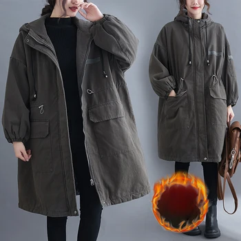 Парки, длинные куртки с подкладкой для женщин, бесплатная доставка, зимние пальто большого размера, верхняя одежда, верхняя одежда