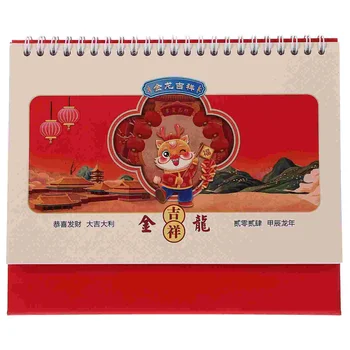 Настольный календарь Ежедневное использование Ежемесячный Откидной рабочий стол для домашнего офиса Настольная бумага в китайском стиле Отдельно Стоящая Декоративная