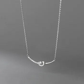Ожерелье из стерлингового серебра 925 пробы с простой линией Сердца, Подвеска Для женщин, Колье с платиновым покрытием, Ювелирные украшения, Свадебный подарок