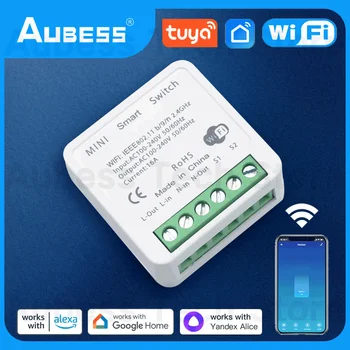 Wi-Fi Mini Smart Switch Wi-Fi Беспроводные Выключатели Света DIY 16A Smart Home Control С Tuya Smart Life Alexa Alice Google Home