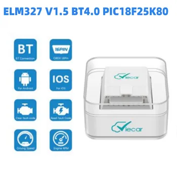 Viecar ELM327 V1.5 PIC18F25K80 Двигатель OBD 2 OBD2 Автомобильный Диагностический Сканер Auto tool Bluetoth 4.0 Для IOS ELM 327 V 1 5