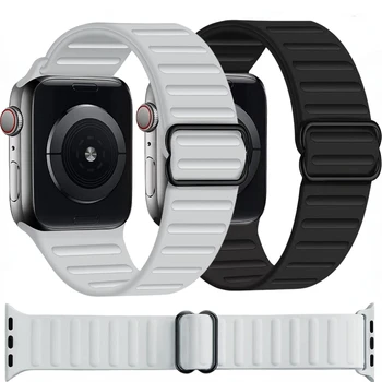 Силиконовый ремешок для Apple Watch Band 44 мм 40 мм 45 мм 41 мм 42 мм 38 мм 49 мм Эластичный ремешок для наручных часов iWatch серии Ultra 8 7 6 5 3 SE Band