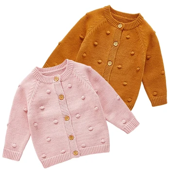 Вязаный кардиган для девочек, осень-зима, детский свитер с длинными рукавами для маленьких девочек, куртка, верхняя одежда, вязаная одежда для малышей, детская одежда для вязания