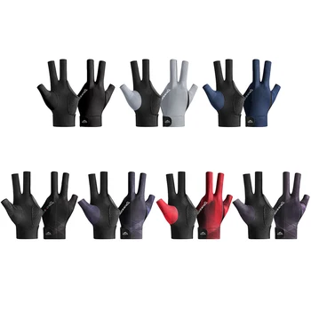 Бильярдные перчатки с открытыми пальцами, Противоскользящие полиэстеровые перчатки для снукера, регулируемые наклейки, Гладкие, Мягкие, Портативные Для любительских тренировок