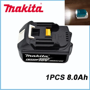Оригинальный литий-ионный аккумулятор Makita 18V 8000mAh, аккумуляторная батарея для электроинструмента, USB-адаптер Makita BL1860 BL1850
