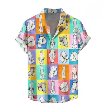 Элегантные мужские Рубашки С 3D-печатью, Оригинальная Гавайская рубашка И Блузки, Негабаритная Футболка С коротким рукавом, Топы Dazn