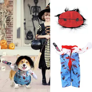 Одежда для домашних животных на Хэллоуин, мягкие дышащие креативные костюмы для котенка, тематический костюм на Хэллоуин, страшная одежда для маленьких собак, щенок