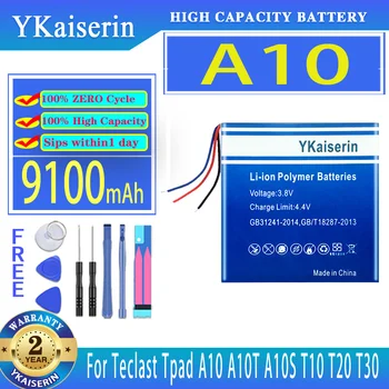 YKaiserin 9100 мАч Сменный Аккумулятор Для Teclast Tpad M2 A10 A10T A10S T10 T20 T30 T13 T15 Аккумуляторы Для Планшетов