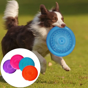 Диски для домашних собак, Летающие диски для собак, Обучающие игрушки для щенков, резиновые Летающие диски, Обучающие Собак Чистке зубов TPR Домашние животные на открытом воздухе