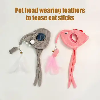 Изысканная кошачья шляпа, игрушка из перьев, Домашняя кошачья шляпа с перьями, игрушка для домашних кошек, Самовосстанавливающаяся Кошачья игрушка с перьями Для домашних кошек