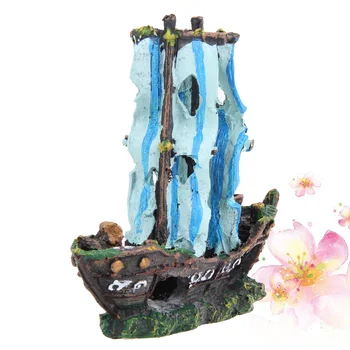 Пиратский корабль Декорации для аквариума Аквариумный Орнамент Чаша Миниатюрные Искусственные украшения Miniture