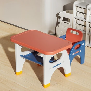 Экологически Чистый Безопасный Детский письменный стол для учебы, Многофункциональный Игровой стол для хранения, Простые Детские письменные столы с Дугообразным основанием и двойным подлокотником