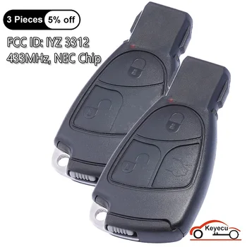KEYECU 2 3 Кнопки 433 МГц NEC Чип для Mercedes Benz B C E ML S CLK CL Auto Smart Remote Брелок FCC ID: IYZ 3312, P/N: 5WK47281