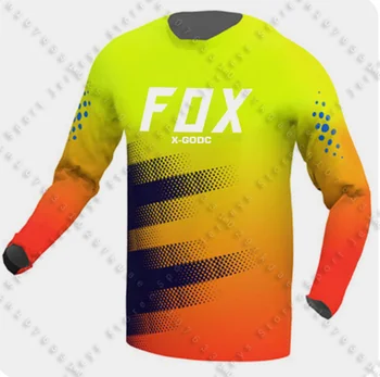 Мужская футболка для скоростного спуска с длинным рукавом MTB X-GODC FOX, футболки для внедорожных мотоциклов, быстросохнущая одежда для мотокросса