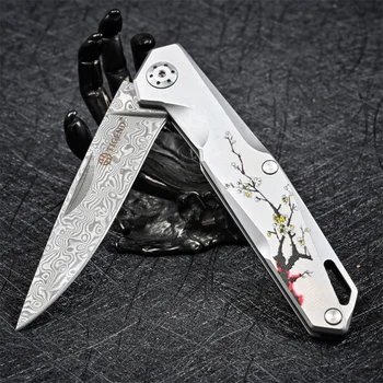 Дамасский складной нож карманный тактический для EDC Походный охотничий складной нож для самообороны Navaja