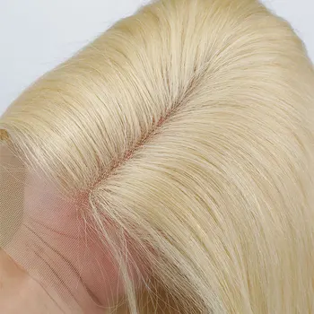 Потрясающий Бесклеевой синтетический парик с кружевом спереди, предварительно выщипанный, 613 Прямых светлых волос, высококачественные женские парики из термостойкого волокна на каждый день