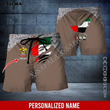 Мужские шорты для взрослых с 3D-принтом под флаг Объединенных Арабских Эмиратов, Летние пляжные повседневные брюки для спортзала большого размера, быстросохнущие дышащие