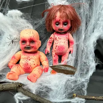 Украшение вечеринки ужасов с куклой-призраком на Хэллоуин со сверкающими глазами, Реквизит ужасов, Куклы-клоуны, Детский подарок, Декор для вечеринки