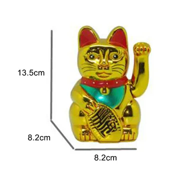 Китайское украшение Lucky Cat Машущая рукой Электрическая индукционная статуэтка кота машущего рукой Для украшения дома и автомобиля