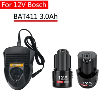 Bosch-Аккумуляторная батарея 12 В, 3000 мАч, BAT411, для Bosch BAT412A, BAT413A, D-70745GOP, 2607336013, 2607336014, PS20-2