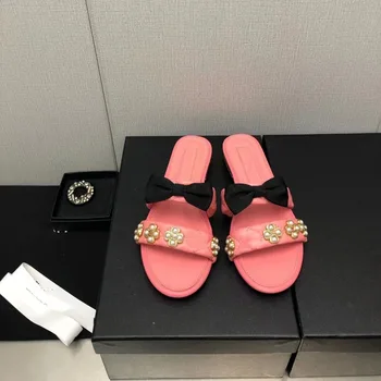 Милые однотонные сандалии с узлом бабочки, Летние Модные женские туфли с ремешками, туфли-лодочки с квадратным низким каблуком и пряжкой Zapatillas Mujer