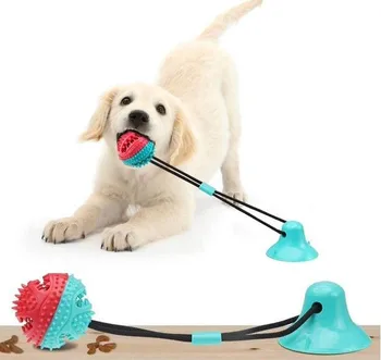 Игрушка-головоломка для собак, игрушки с шариками для раздачи корма, фиксированные игрушки для агрессивных жевателей, интерактивное перетягивание каната, собака на присоске