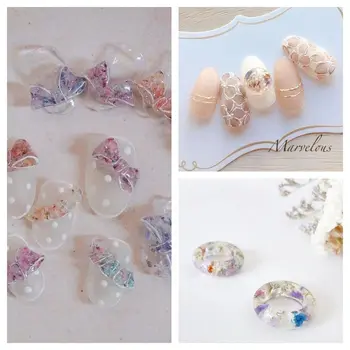 1 Коробка Сушеных цветов для ногтей в японском стиле, Разноцветные Сухоцветы, наклейки для дизайна ногтей, Декор для маникюра, Аксессуары для ногтей