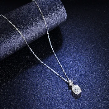 Ожерелье женское VVS D Цвет Муассанит Изысканная геометрическая форма серебра 925 пробы Изумрудная огранка Подарочная подвеска на годовщину свадьбы