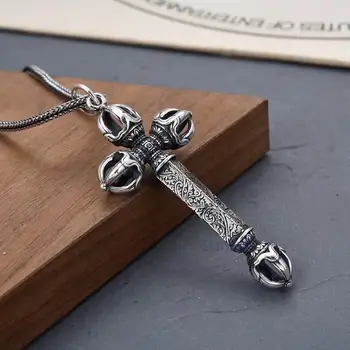 S925 чистое серебро, древняя мода, индивидуальное ожерелье, подвеска, мужской свитер с крестом, цепочка