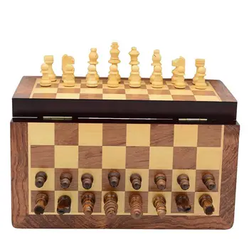 Набор магнитных шахматных досок Прочная Шахматная доска ручной работы из массива дерева Магнитные Шахматные фигуры для настольных развлечений