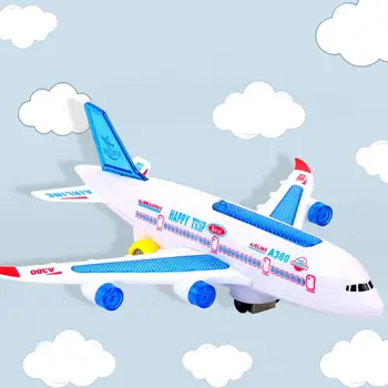 Практичная светящаяся игрушка-самолет, пластиковая игрушка-самолет, прохладный свет, легко собираемый игрушечный самолет для малышей со светодиодными мигалками