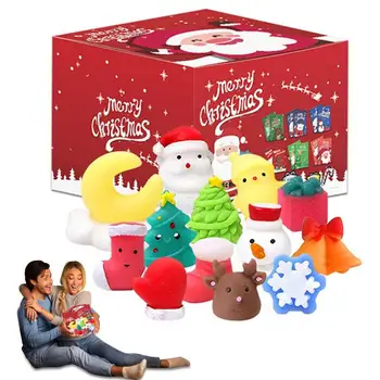 Детский Адвент-календарь с игрушками Squeeze Toy, милые животные Моти, адвент-календари, 24шт, обратный отсчет для Рождественской тематической вечеринки