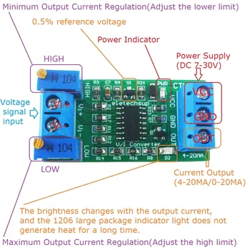 От 0-5 В до 4-20 мА Регулируемый преобразователь напряжения в ток, модуль линейного преобразователя V /I для датчика PLC RS485