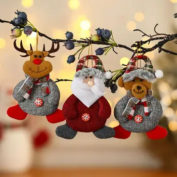 Рождественский кулон, Очаровательные мультяшные елочные украшения с ремешками, Очаровательные дизайны снеговика, Лося, Санта-Клауса для праздничных
