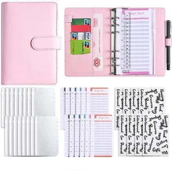 Бюджетный блокнот в переплете Notebook A6, персональный планировщик, система органайзеров с карманами для переплета, конверт для наличных, кошелек для экономии денег